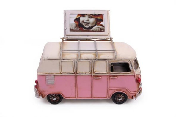 Dekoratif Metal Minibüs Çerçeveli ve Kumbaralı Hediyelik - Resim 6