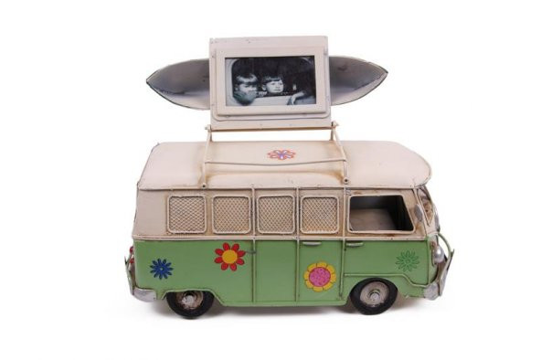 Dekoratif Metal Minibüs Çerçeveli ve Kumbaralı Hediyelik - 6