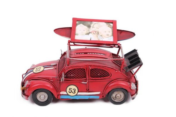 Dekoratif Metal Araba Çerçeveli ve Kumbaralı Hediyelik - Resim 6