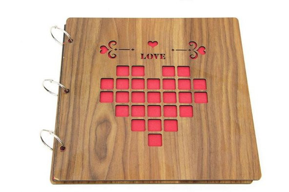 Albüm Ahşap Kapaklı Yatay Temalı Dekoratif Hediyelik - Resim 5