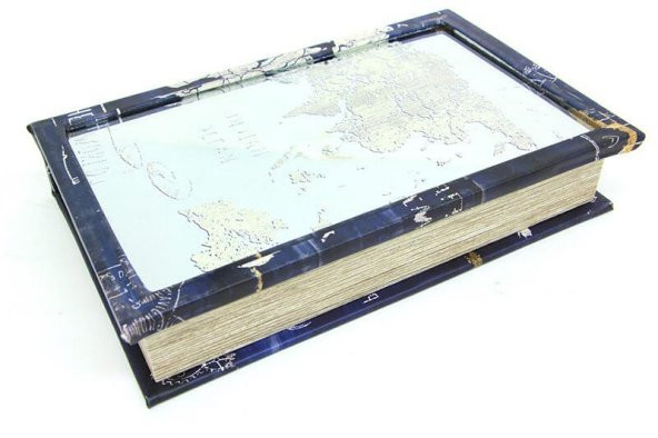 Kutu Kitap Aynalı Globe Dekoratif Hediyelik Kitap Kutusu