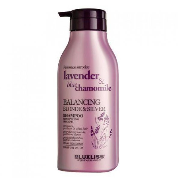 Luxliss Lavender Blue Chamomile Balancing Blonde Silver Shampoo 500 ml