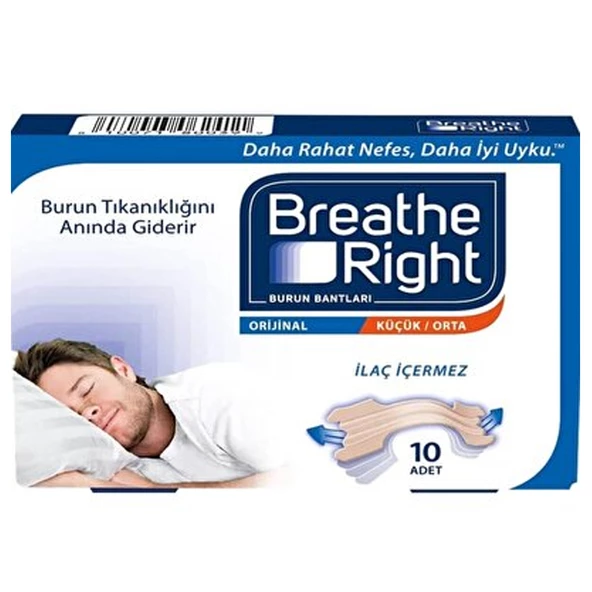 Breathe Right Burun Bandı Orijinal Küçük/Orta Boy 10 adet