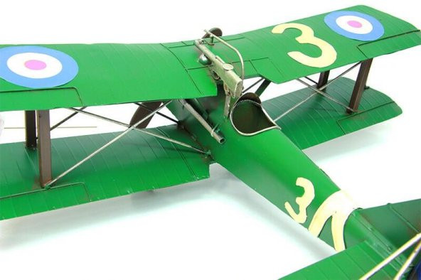 Metal Uçak Çift Kanatlı Biblo Dekoratif Hediyelik - 5