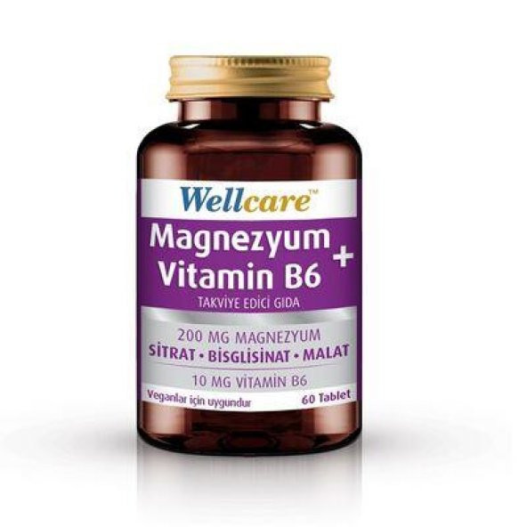 Wellcare Magnezyum Vitamin B6 Takviye Edici Gıda 60 Tablet