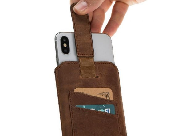 Bouletta Apple iPhone XR Uyumlu Deri Kese Kılıf MCCC G2 - 2