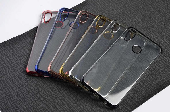 Huawei P Smart Plus Kılıf İnce Köşeleri Renkli Şeffaf Silikon - 4
