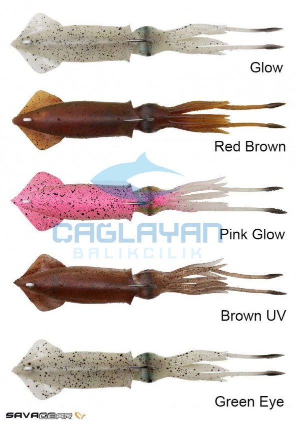Savage gear 3D TPE Swim Squid 125mm 25g 2 Adet Suni Yem Green Eye - 2