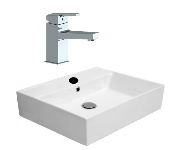 ALVİT 38*50 Tezgah Üstü Setüstü Lavabo 38*50 Cm GPD Ritmo Lavabo Bataryası MLB85