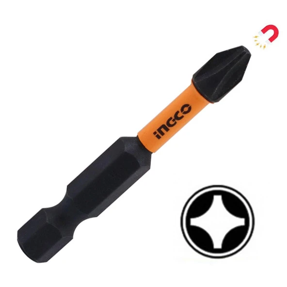 İngco Bits Uç PH2 50 mm Yıldız Matkap Vidalama Ucu S2 Çeliği Mıknatıslı