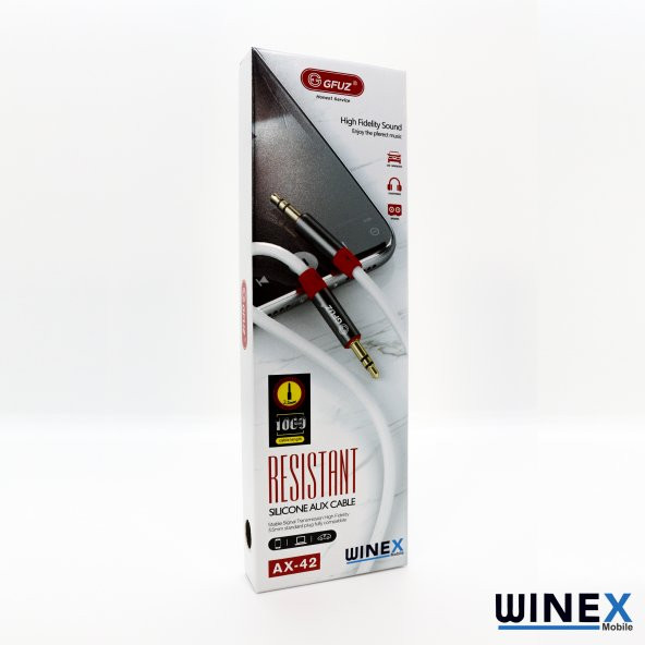 Winex AX42 Gfz 3.5mm Aux to Aux Kablo 1m Beyaz - 4