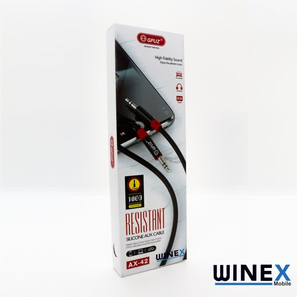 Winex AX42 Gfz 3.5mm Aux Kablo 1m Siyah - 4
