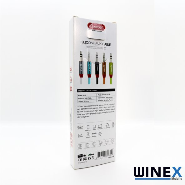 Winex AX42 Gfz 3.5mm Aux Kablo 1m Siyah - 5