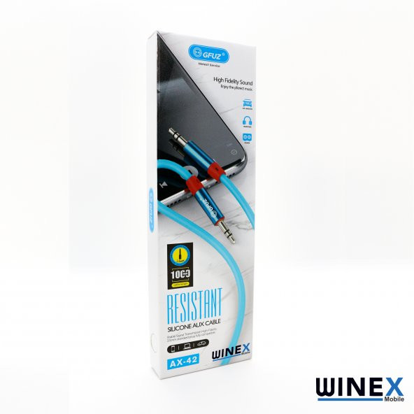 Winex AX42 Gfz 3.5mm Aux Kablo 1m Mavi - 4