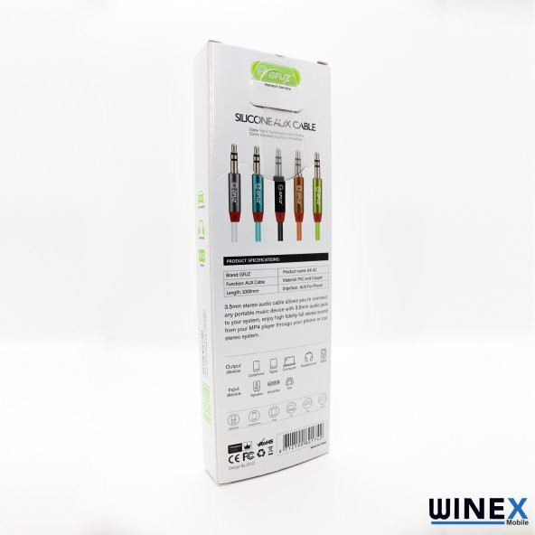 Winex AX42 Gfz 3.5mm Aux Kablo 1m Yeşil - 5