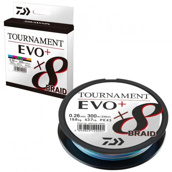 Daiwa Tournament Evo+ 8b 300m 0.26mm Multicolor İp Misina