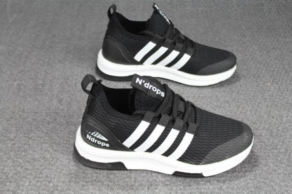 YAZKIŞ Çocuk Gri Beyaz Yan Çizgili Bağcıksız Günlük Spor Ayakkabı - 6