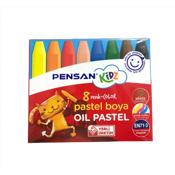Pensan Kidz 8 Renk Yağlı Pastel Boya