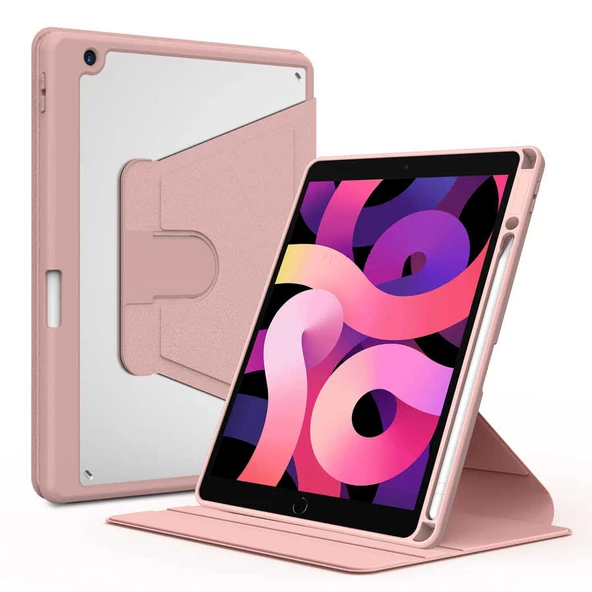 Apple iPad 10.2 (8.Nesil) Kılıf Zore Nayn Dönebilen Standlı Kılıf - 4