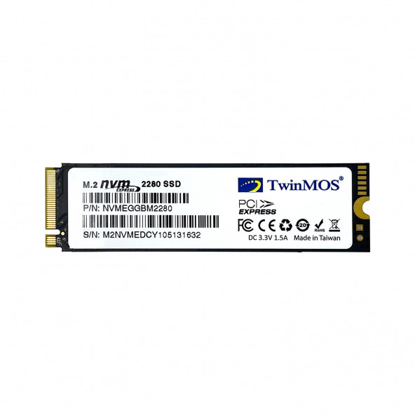 TwinMOS 512GB M.2 PCIe NVMe SSD 2455Mb-1832Mb/s (NVMeFGBM2280) - 1