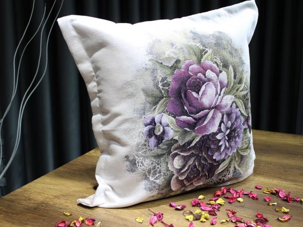 Çeyiz Diyarı Goblen Lüx 2 Li Kırlent Kılıfı Krem - Resim 2