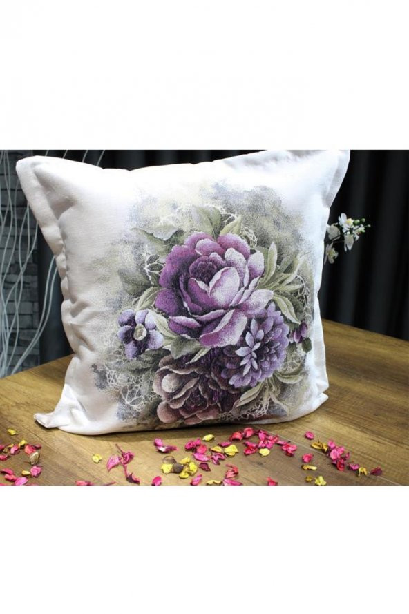 Çeyiz Diyarı Goblen Lüx 2 Li Kırlent Kılıfı Krem - Resim 6