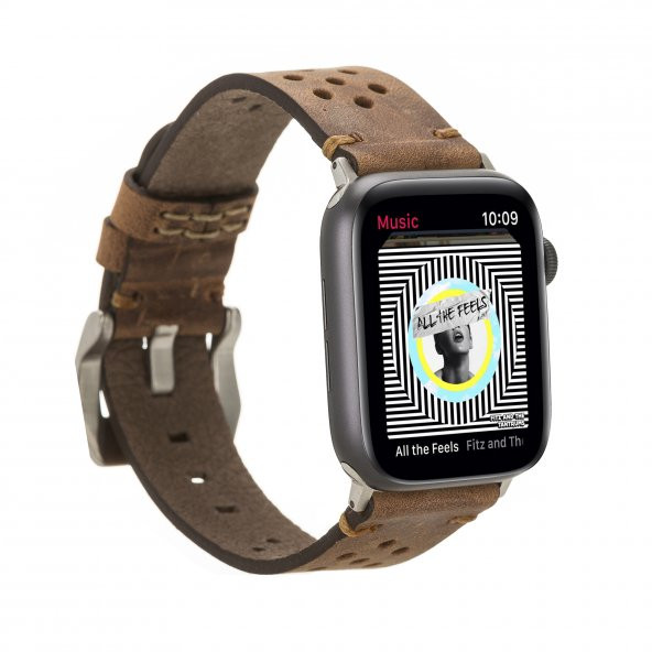 Bouletta Apple Watch Uyumlu Deri Kordon Vigo 42-44-45mm G2 Kahve