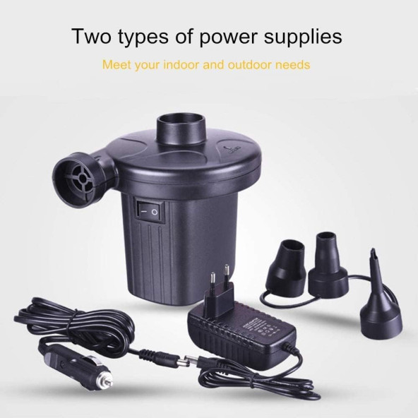 Elektrikli Çift Fonksiyonlu 3 Başlıklı Şişirme Pompası Araç Çakmak Gİrişli Elektrikli Pompa - 8