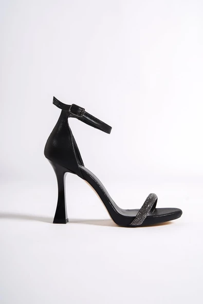 Siyah Tek Bantlı Platform Kadeh Topuklu Abiye Ayakkabı - Yuffy - Resim 2