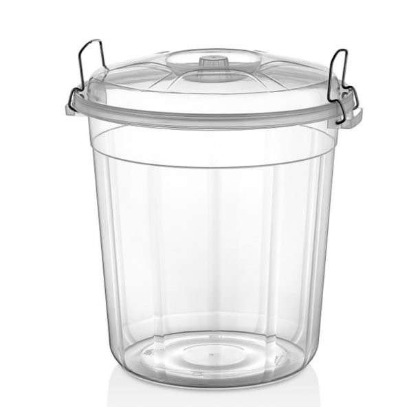 Merdem Kilitli Erzak Kovası 35 Lt Şeffaf No:35