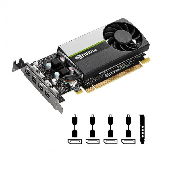 PNY T1000 4GB QUADRO 4X61E26088 GDDR6 128bit 4X mDP PCIe 16X v3.0 - 6
