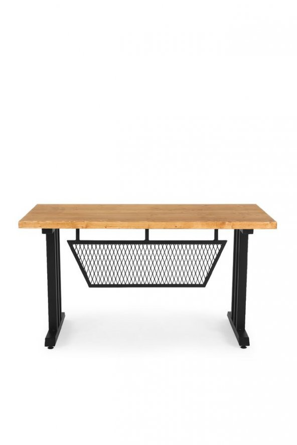 140x70 Doğal Ahşap Kütük Ofis Çalışma Masası 3 Kollu Mızrak Ayak - 3