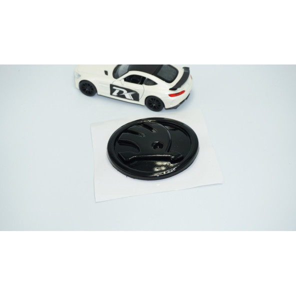 Dk Tuning Skoda Bagaj 8cm Yeni Nesil Parlak Siyah Logo Amblem - Resim 2