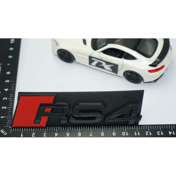 DK Tuning RS4 Siyah Kırmızı 3D Ön Panjur Logo Audi İle Uyumlu - Resim 2