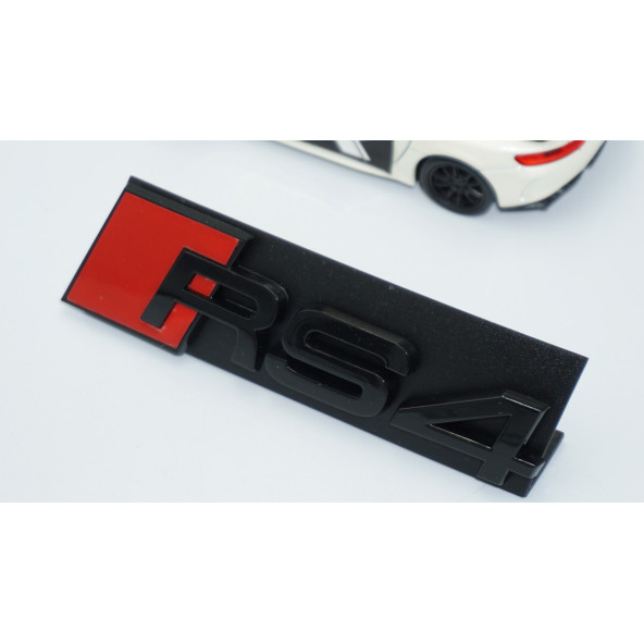 DK Tuning RS4 Siyah Kırmızı 3D Ön Panjur Logo Audi İle Uyumlu - Resim 4