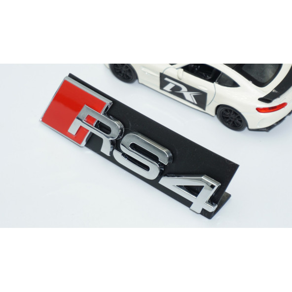 DK Tuning RS4 Gümüş Kırmızı 3D Ön Panjur Logo Audi İle Uyumlu - 3