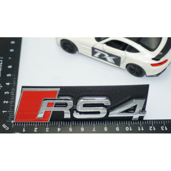 DK Tuning RS4 Gümüş Kırmızı 3D Ön Panjur Logo Audi İle Uyumlu - 5
