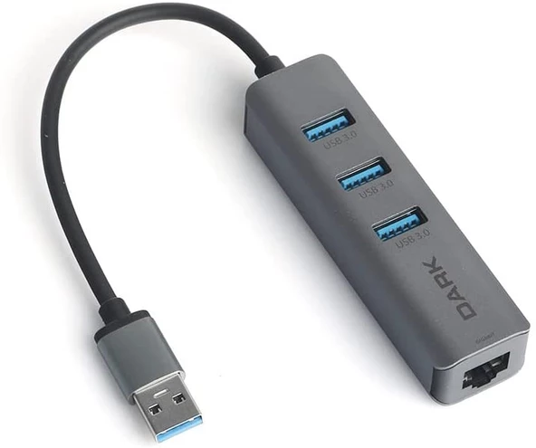 Dark DK-AC-USB332GL Usb3.0 to 3xUsb3.0-RJ45 Çevrci - 3