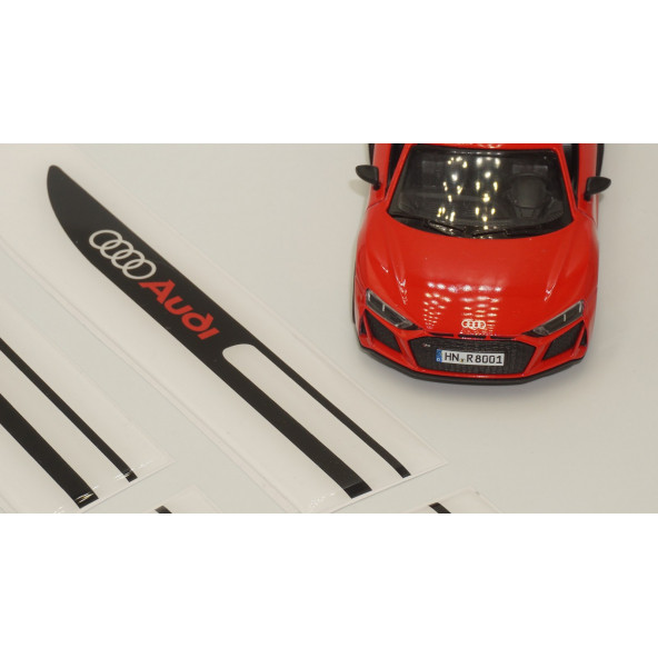 Audi A4 Logo Yan Çamurluk 3M 3D Damla Silikon Yeni Nesil Logo Amblem - 5