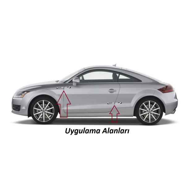 Audi TT Logo Yan Çamurluk 3M 3D Damla Silikon Yeni Nesil Logo Amblem - 4
