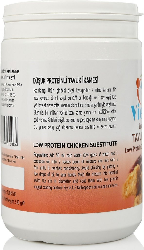 Vie Life 520 g Düşük Proteinli Tavuk İkamesi ve 200 g DP Nugget Kaplama Karışımı - Ekonomik Boy - 3