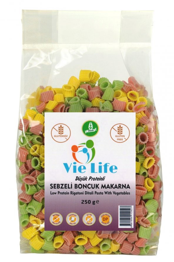 Vie Life Düşük Proteinli Sebzeli Boncuk Makarna 250 GR