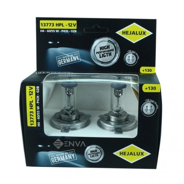 Hejalux H4 Ampul +130 fazla ışık 55W 12 Volt Takım