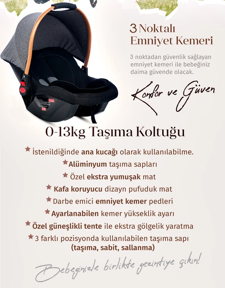 Baby Home 490 Jojo Bebek Ana Kucağı Oto Koltuğu Puset - 4