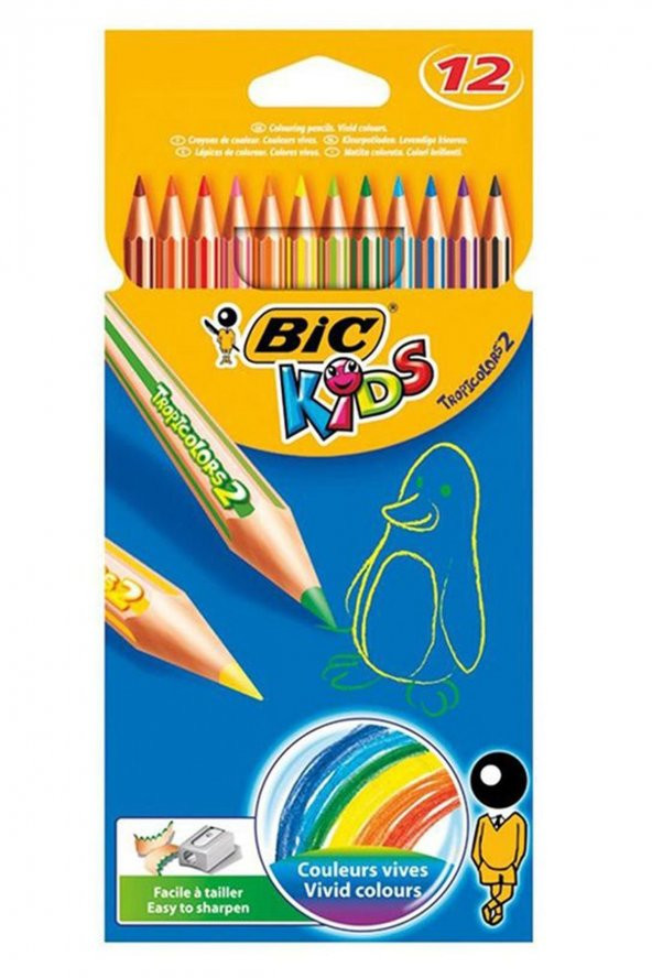Bic Kids Tropicolor Kuru Boya Kalemi 12 Renk