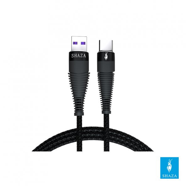SHAZA USB TYPE-C PD 5A 100W Örgülü Hızlı Şarj ve Data Kablosu 2 Metre