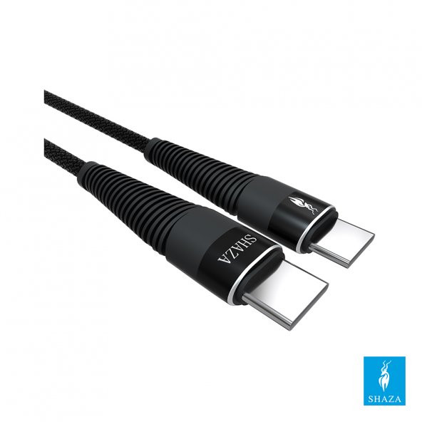 SHAZA TYPE-C TO TYPE-C PD 5A 100W Örgülü Hızlı Şarj ve Data Kablosu 3 Metre - 2
