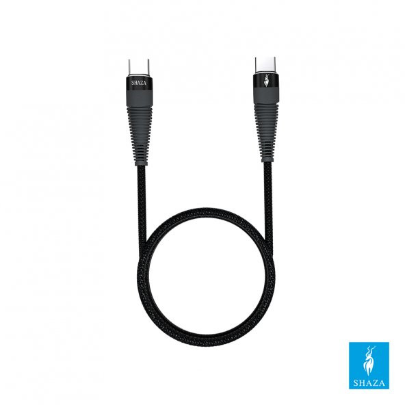 SHAZA TYPE-C TO TYPE-C PD 5A 100W Örgülü Hızlı Şarj ve Data Kablosu 3 Metre - 4