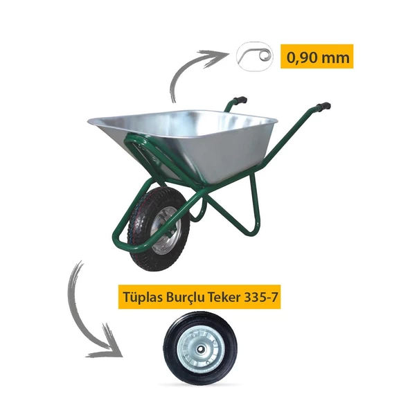 Kanat Pro Galvanizli Demonte El Arabası 0.90 mm Sac - 2