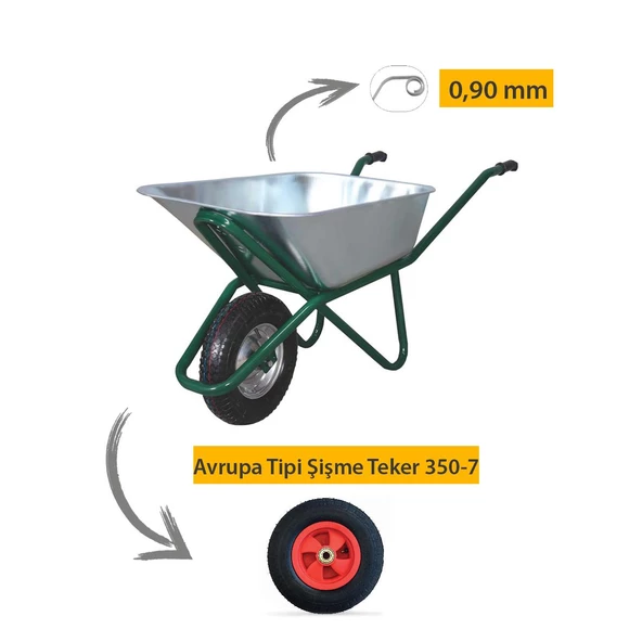 Kanat Pro Galvanizli Demonte El Arabası 0.90 mm Sac - 6